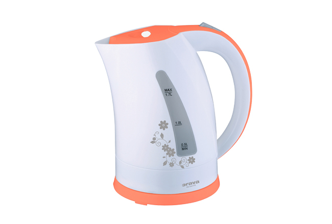 Kettle 1,7 l, white-orange