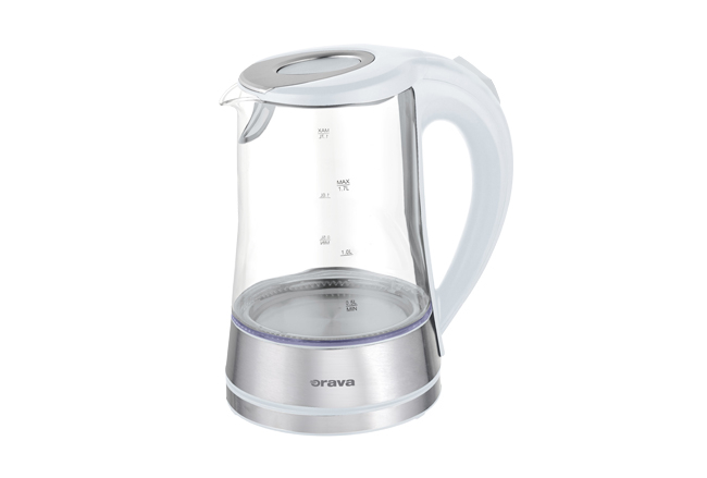 Glass kettle with LED backlight, white