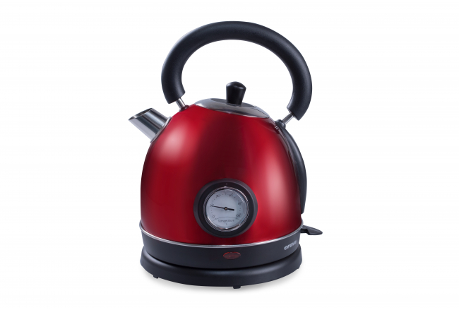 Retro red kettle with 1.8 l analog thermometer