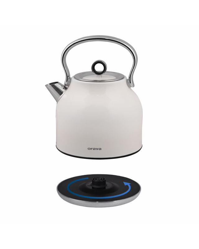 Stainless steel white kettle Hiluxe1 W Orava.eu