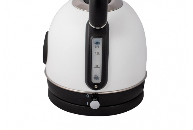 Retro kanvica s analógovým teplomerom, biela