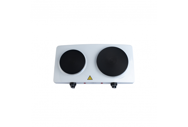 Elektrická dvojplatnička s priemerom 155 mm a 185 mm, biela