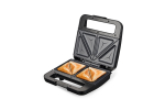 Sandwich toaster designed to press sandwiches into triangular pockets