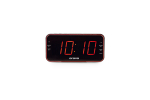 Radio alarm clock with large red LED display