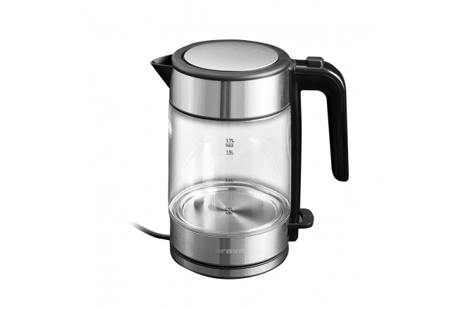 Sklenená varná kanvica s LED podsvietením, čierna