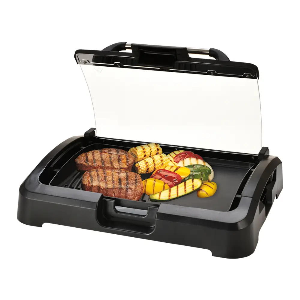 Elektrický gril so skleneným vekom