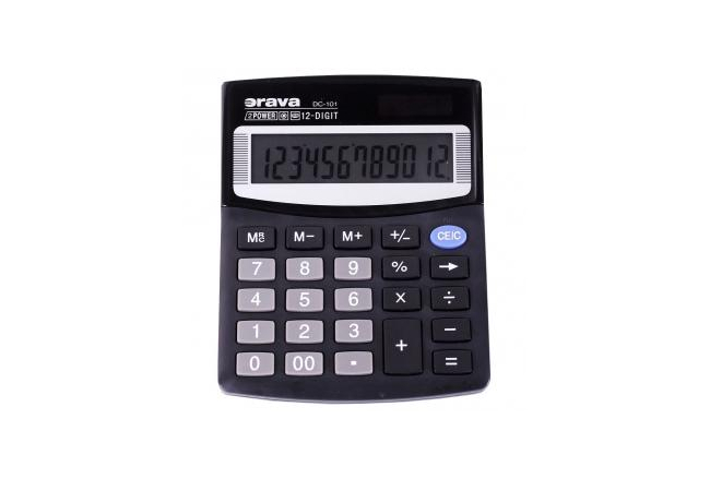 Office calculator with large 12-digit display