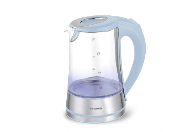 Glass kettle with LED backlight, blue
