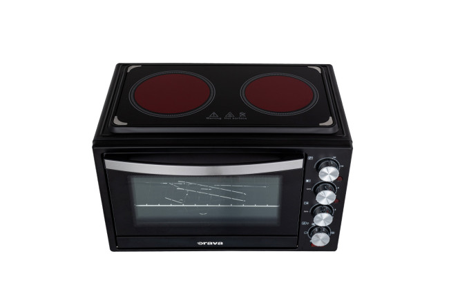 Elektrická trouba s dvouplotýnkovým sklokeramickým vařičem