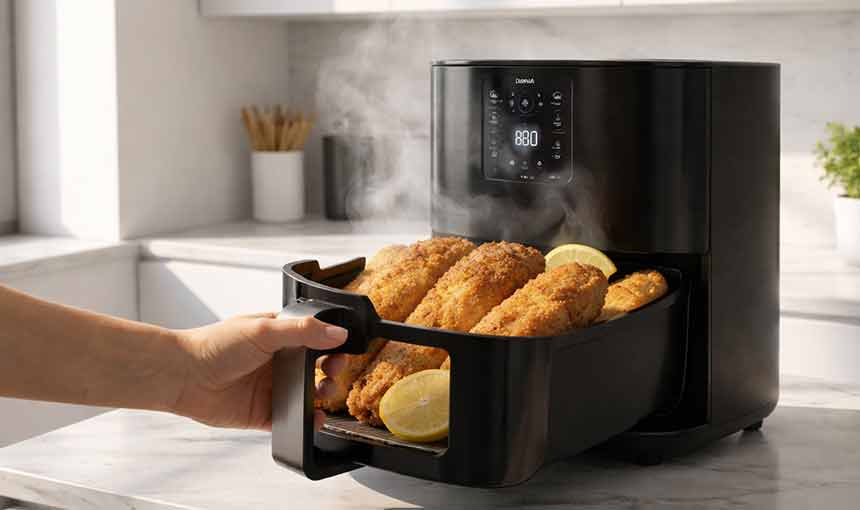 Tradiční smažený kapr v horkovzdušné troubě na kapce oleje