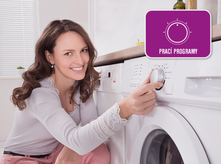 vaše pračka nabízí 15 různých pracích programů