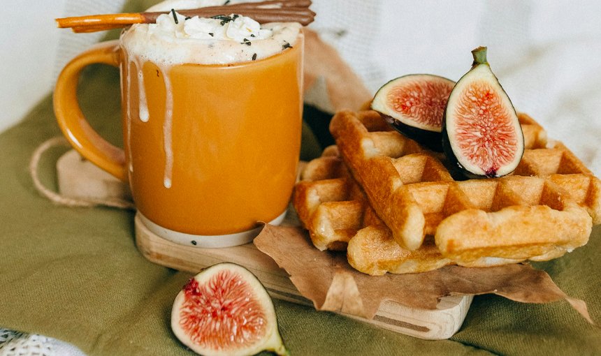 Kefírové vafle s javorovým sirupom