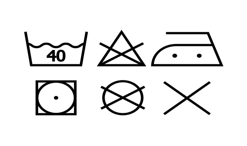 Washing symbols on clothes.